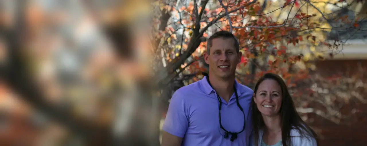 Dr. Brad Kincheloe and Dr. Erica Tonso outdoors in Cheyenne in autumn.